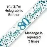 Happy Birthday Banners (Blue Sparkle) 2.7m