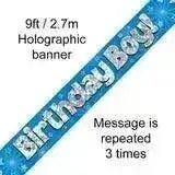 Happy Birthday Banners (Blue Sparkle) 2.7m