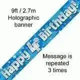 Happy Birthday Banners (Blue Sparkle) 2.7m