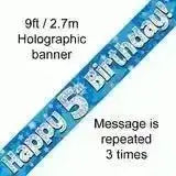 Happy Birthday Banners (Blue Sparkle) 2.7m
