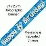 Happy Birthday Banners (Blue Sparkle) 2.7m