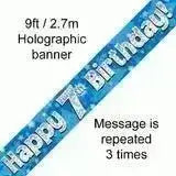 Happy Birthday Banners (Blue Sparkle) 2.7m | The Party Hut