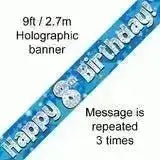 Happy Birthday Banners (Blue Sparkle) 2.7m
