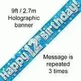 Happy Birthday Banners (Blue Sparkle) 2.7m