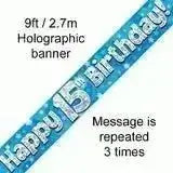 Happy Birthday Banners (Blue Sparkle) 2.7m