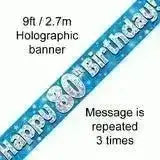Happy Birthday Banners (Blue Sparkle) 2.7m