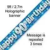 Happy Birthday Banners (Blue Sparkle) 2.7m