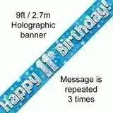 Happy Birthday Banners (Blue Sparkle) 2.7m | The Party Hut