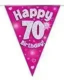 Happy Birthday Bunting (Pink Sparkle) 3.9m