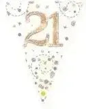 Happy Birthday Bunting (Rose Gold Sparkle) 3.9m | The Party Hut