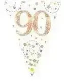 Happy Birthday Bunting (Rose Gold Sparkle) 3.9m | The Party Hut