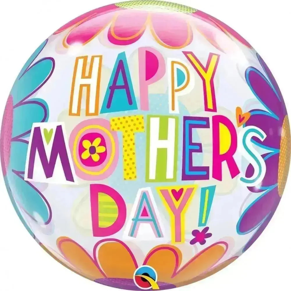 Happy Mothers Day Big Flowers Bubble Balloon