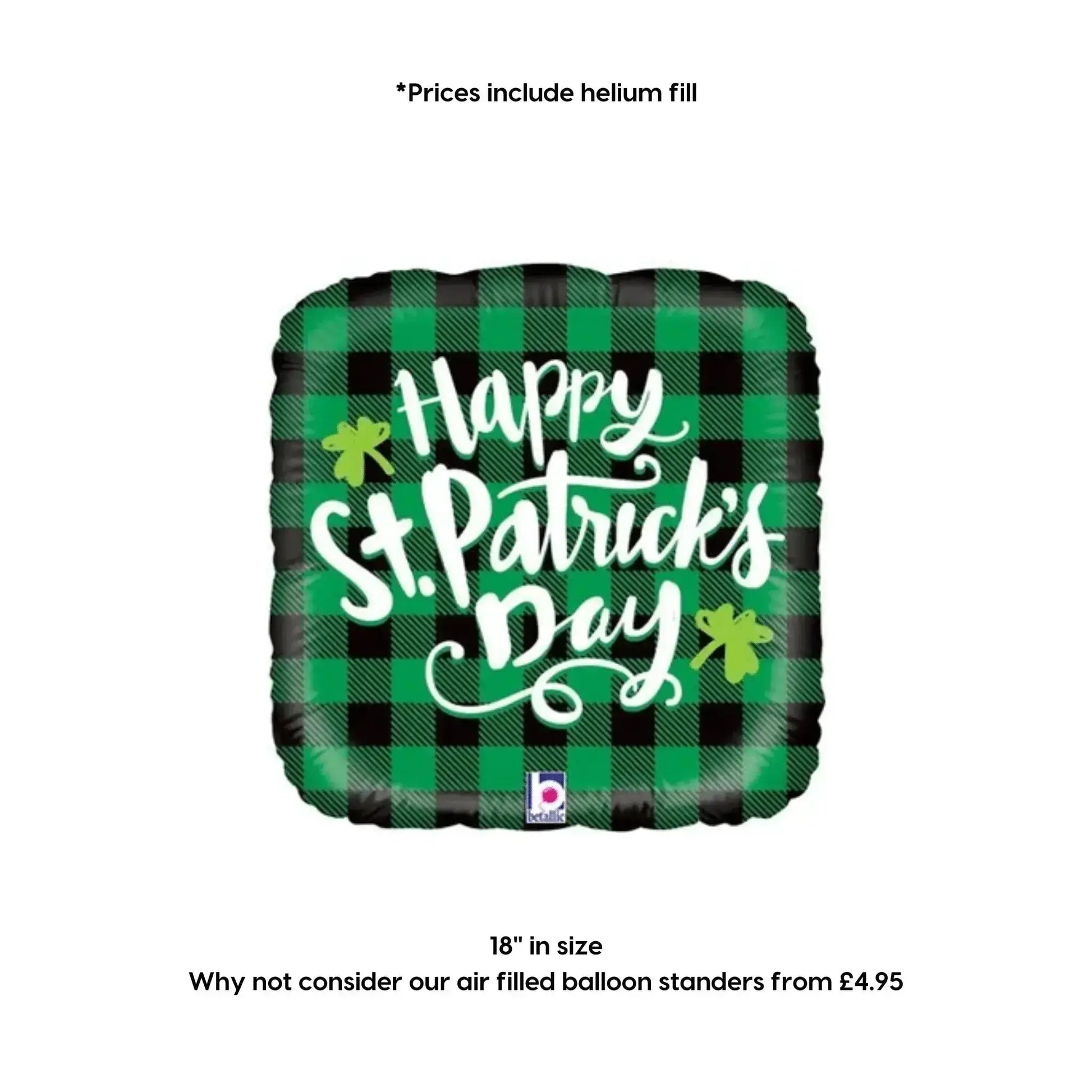 Happy St Patricks Day - Plaid Balloon
