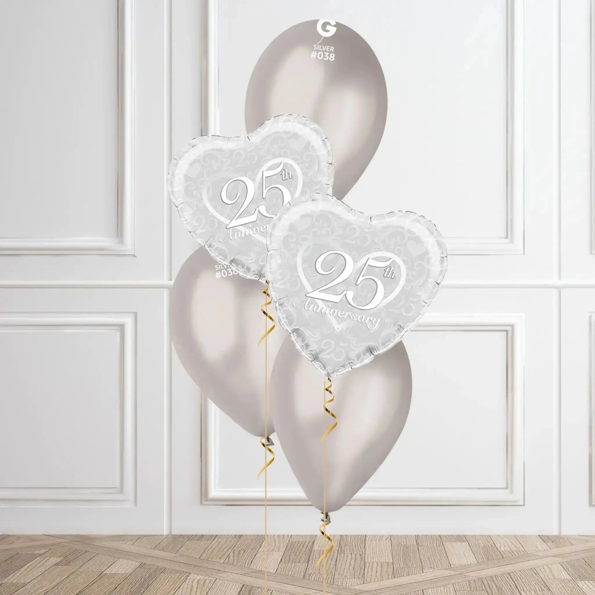 Helium Balloon Bouquet - 25th Wedding Anniversary
