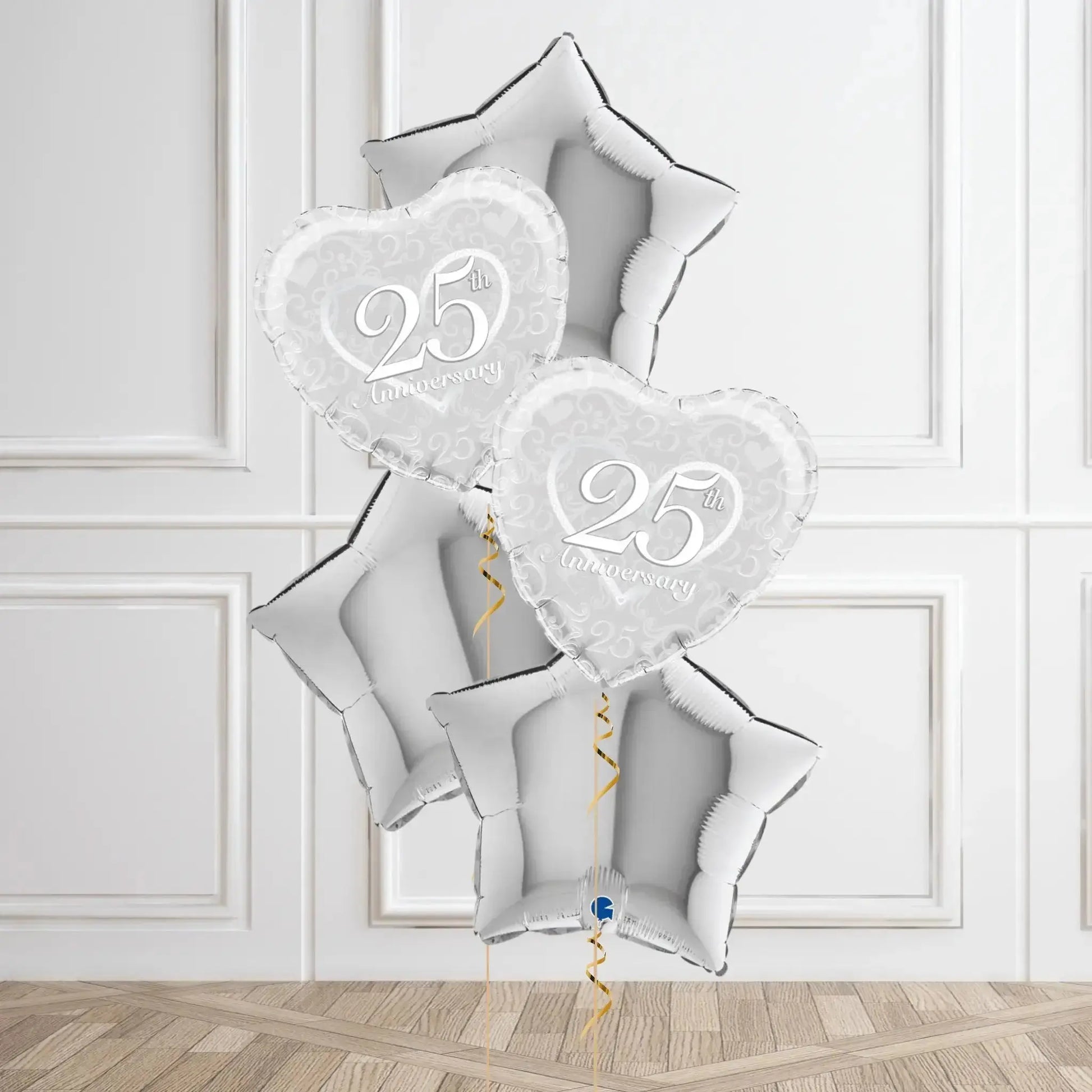 Helium Balloon Bouquet - 25th Wedding Anniversary