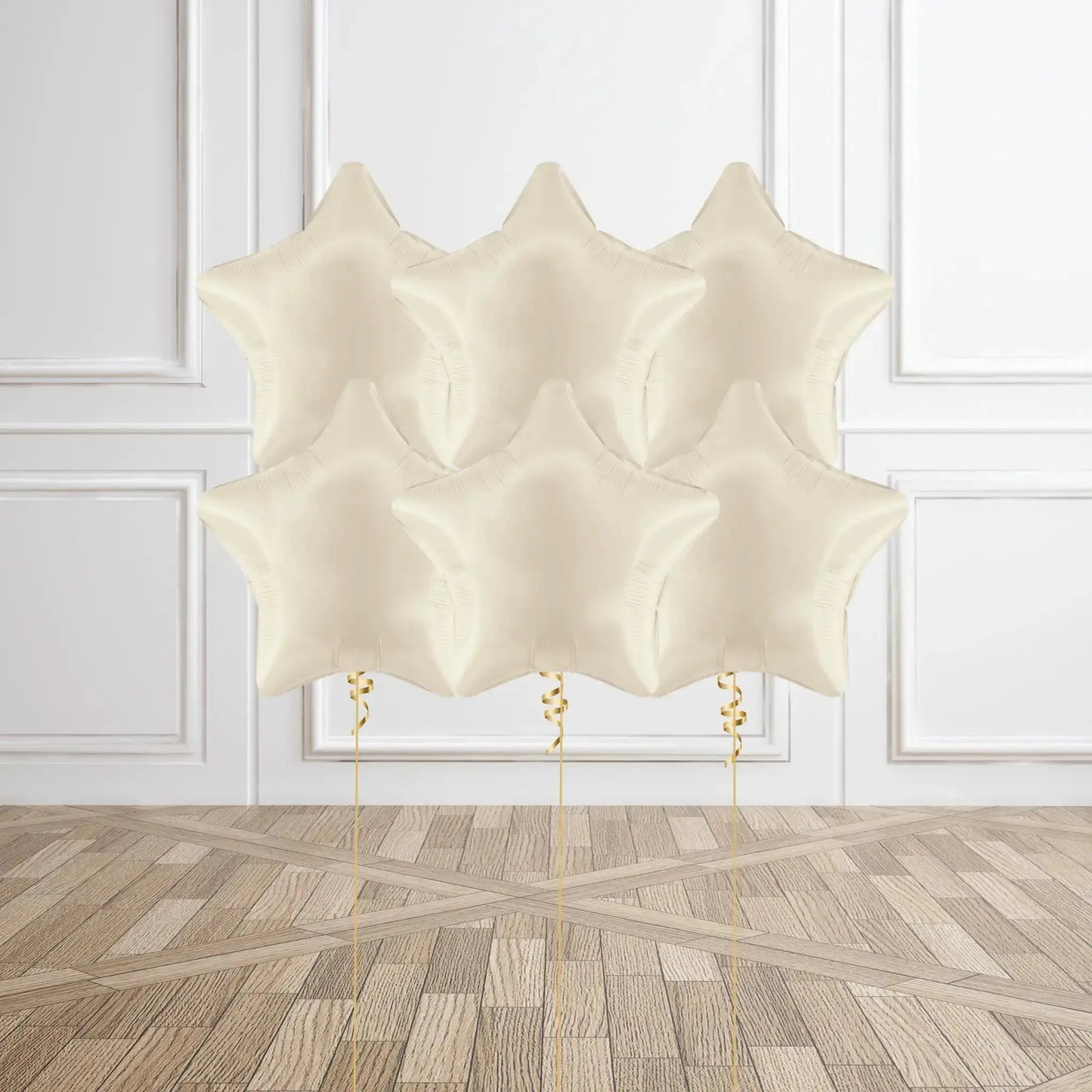 Helium Balloon Bouquet - Ivory Stars | The Party Hut