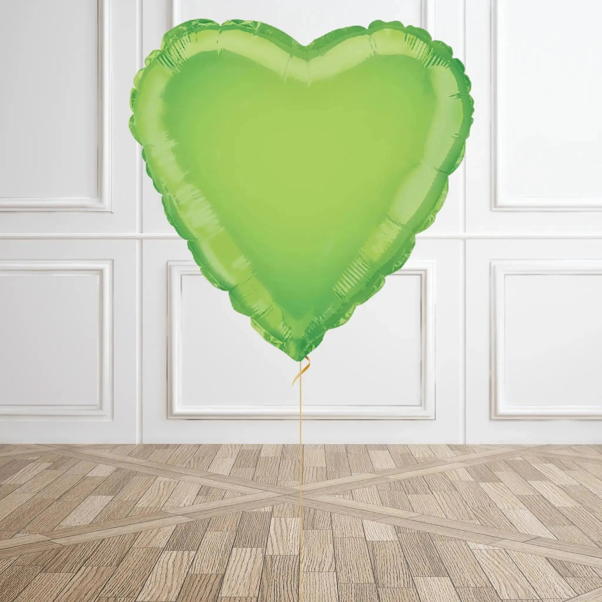 Helium Balloon Bouquet - Lime Green Hearts