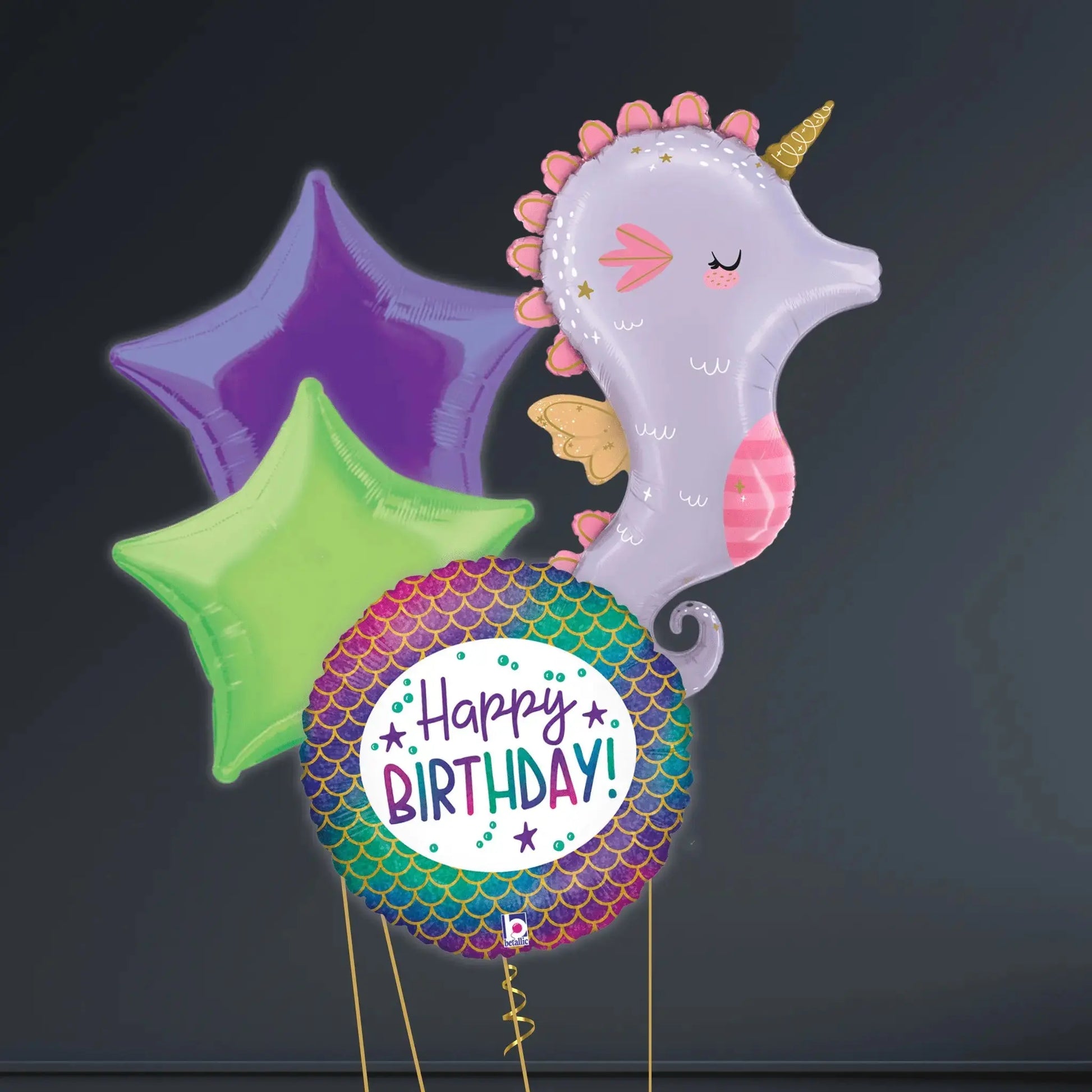 Helium Balloon Bouquet - Magical Seahorse