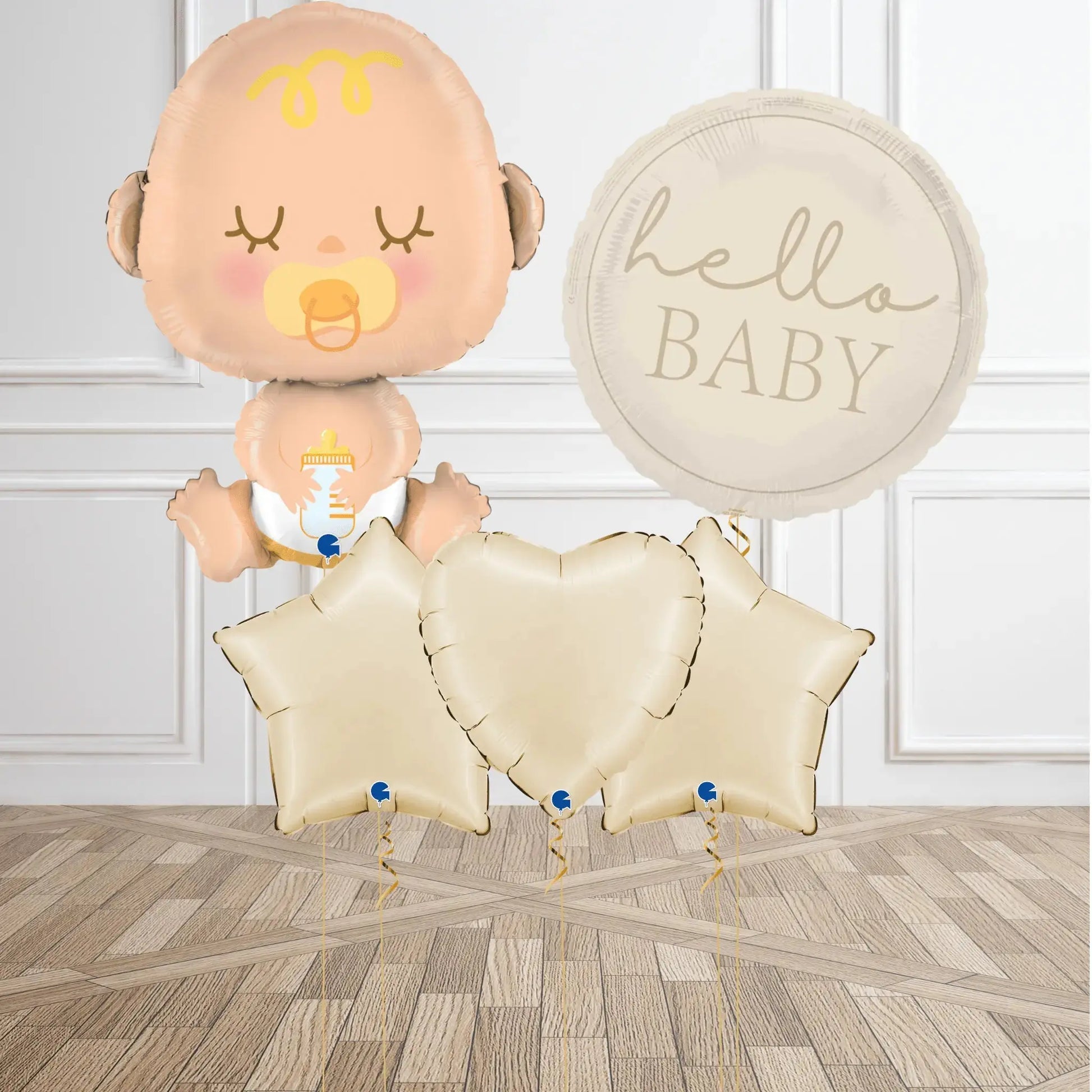 Helium Balloon Bouquet - Natural Baby