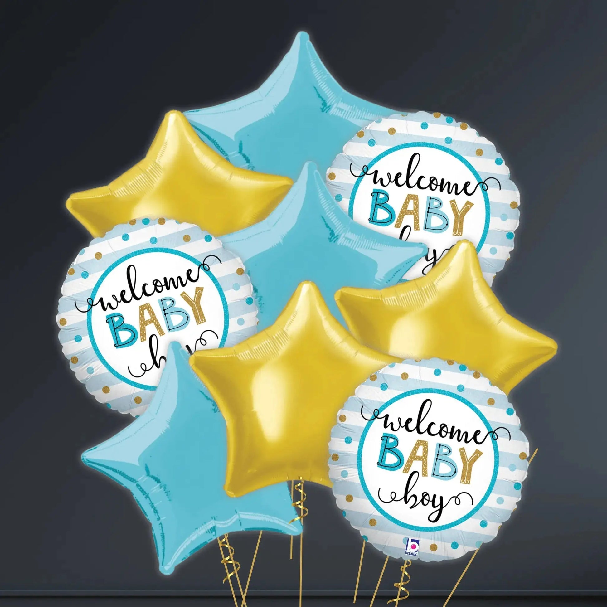Helium Balloon Bouquet - Welcome Baby Boy