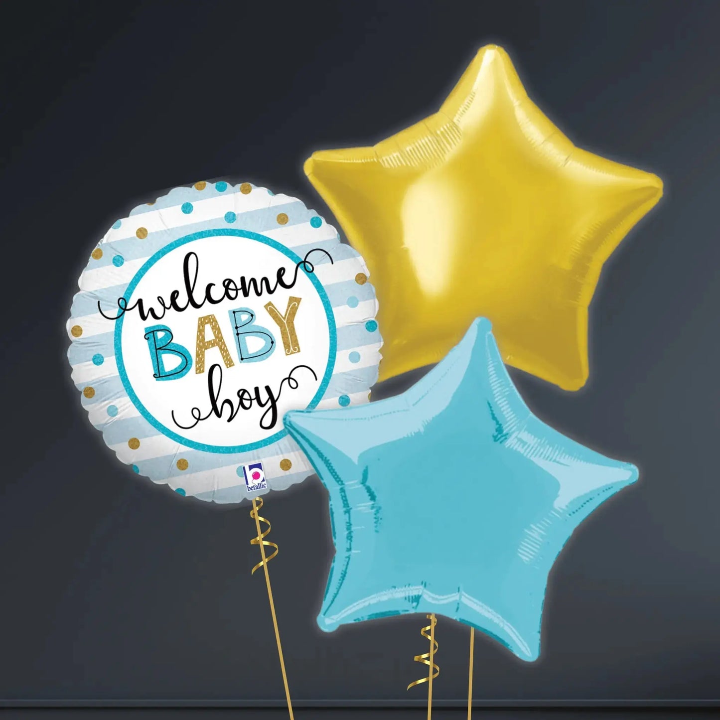 Helium Balloon Bouquet - Welcome Baby Boy | The Party Hut