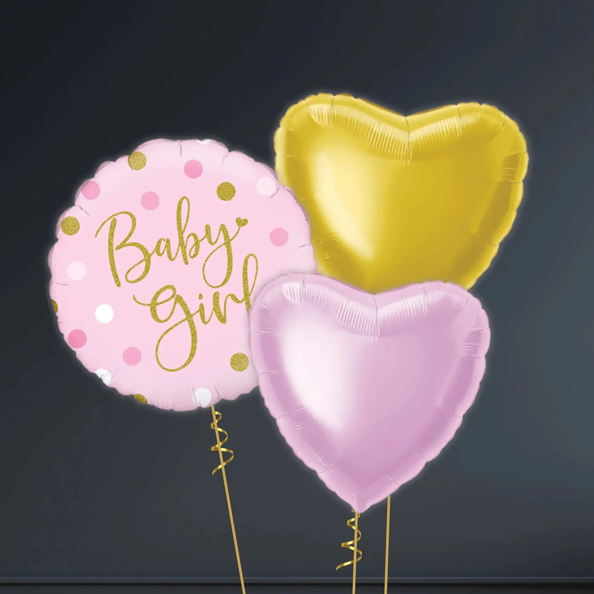 Helium Balloon Bouquet - Welcome Baby Girl Sparkles