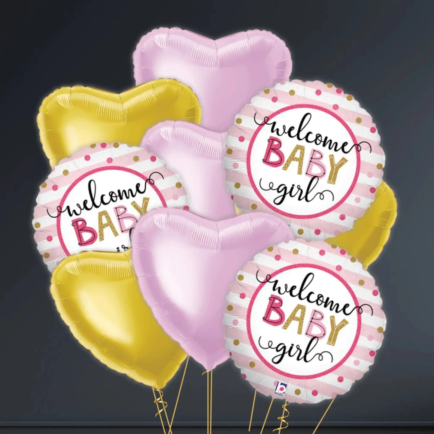 Helium Balloon Bouquet - Welcome Baby Girl | The Party Hut