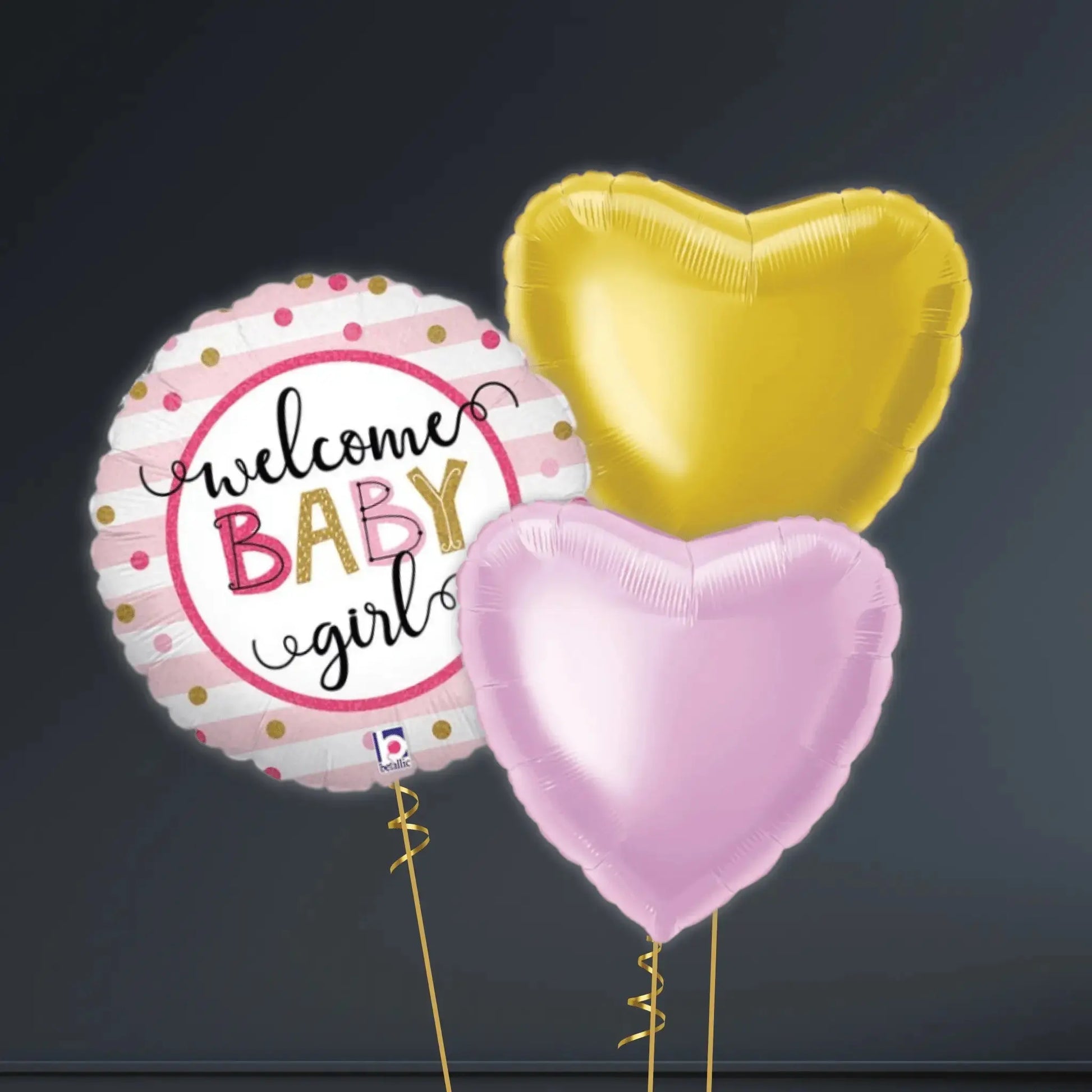 Helium Balloon Bouquet - Welcome Baby Girl