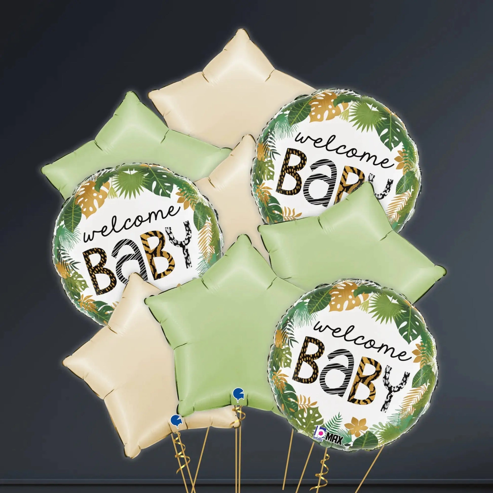 Helium Balloon Bouquet - Welcome Baby Jungle