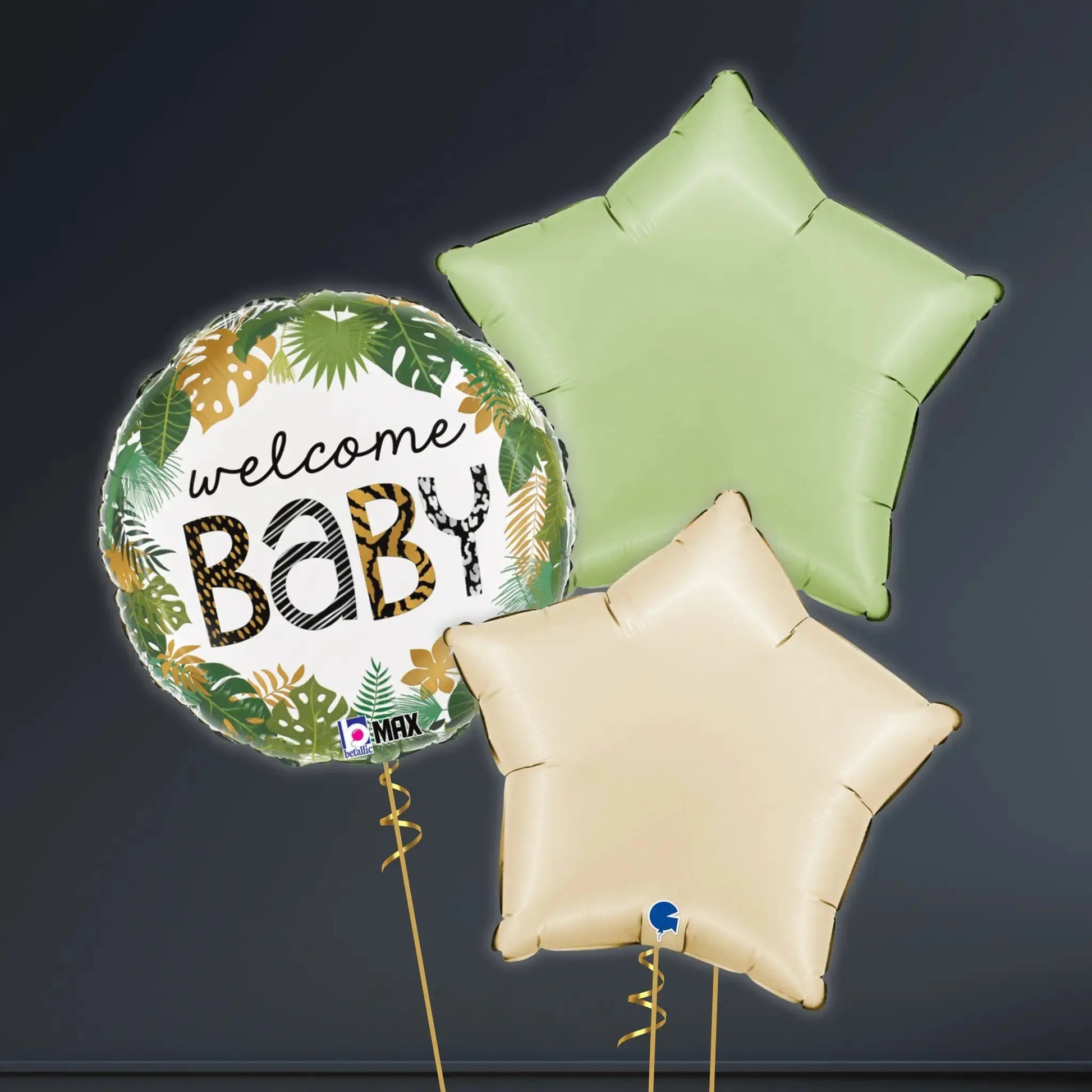 Helium Balloon Bouquet - Welcome Baby Jungle