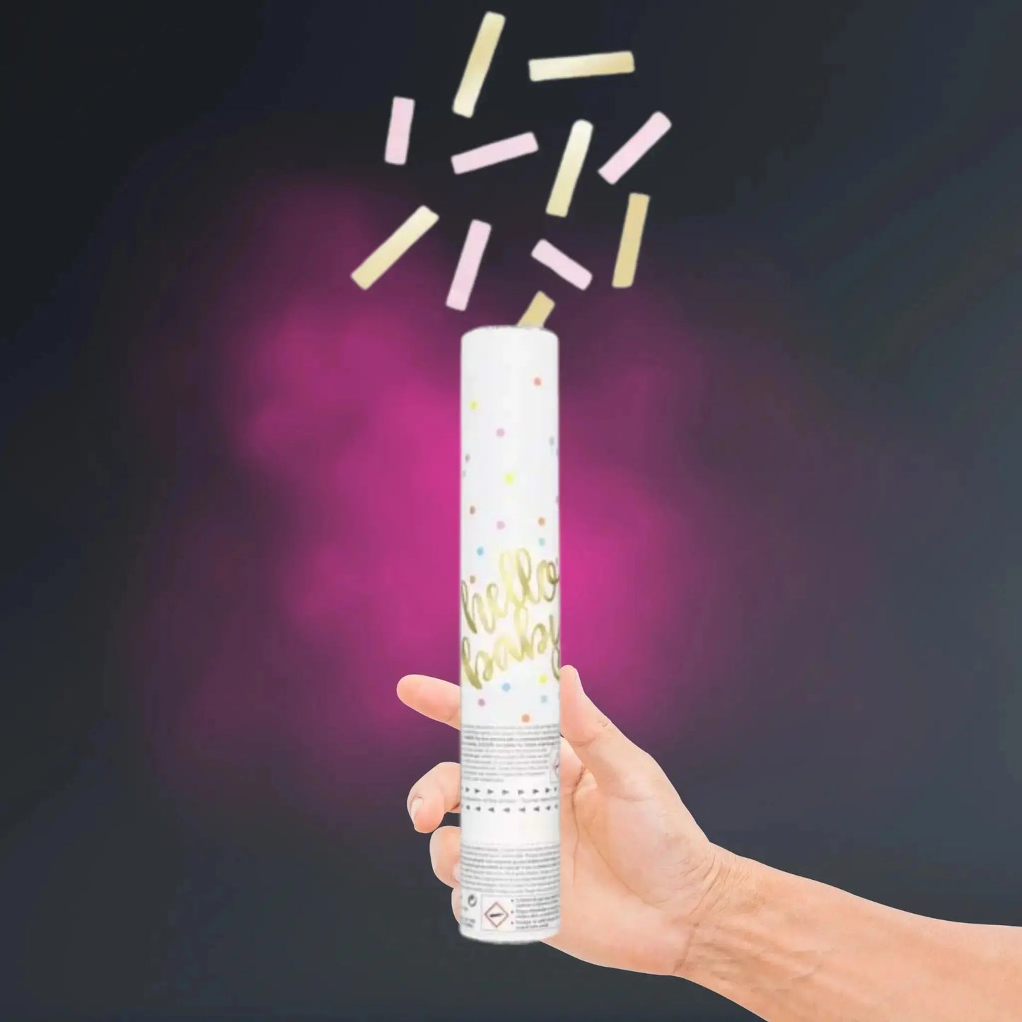 Hello Baby Pink Confetti Cannon | The Party Hut