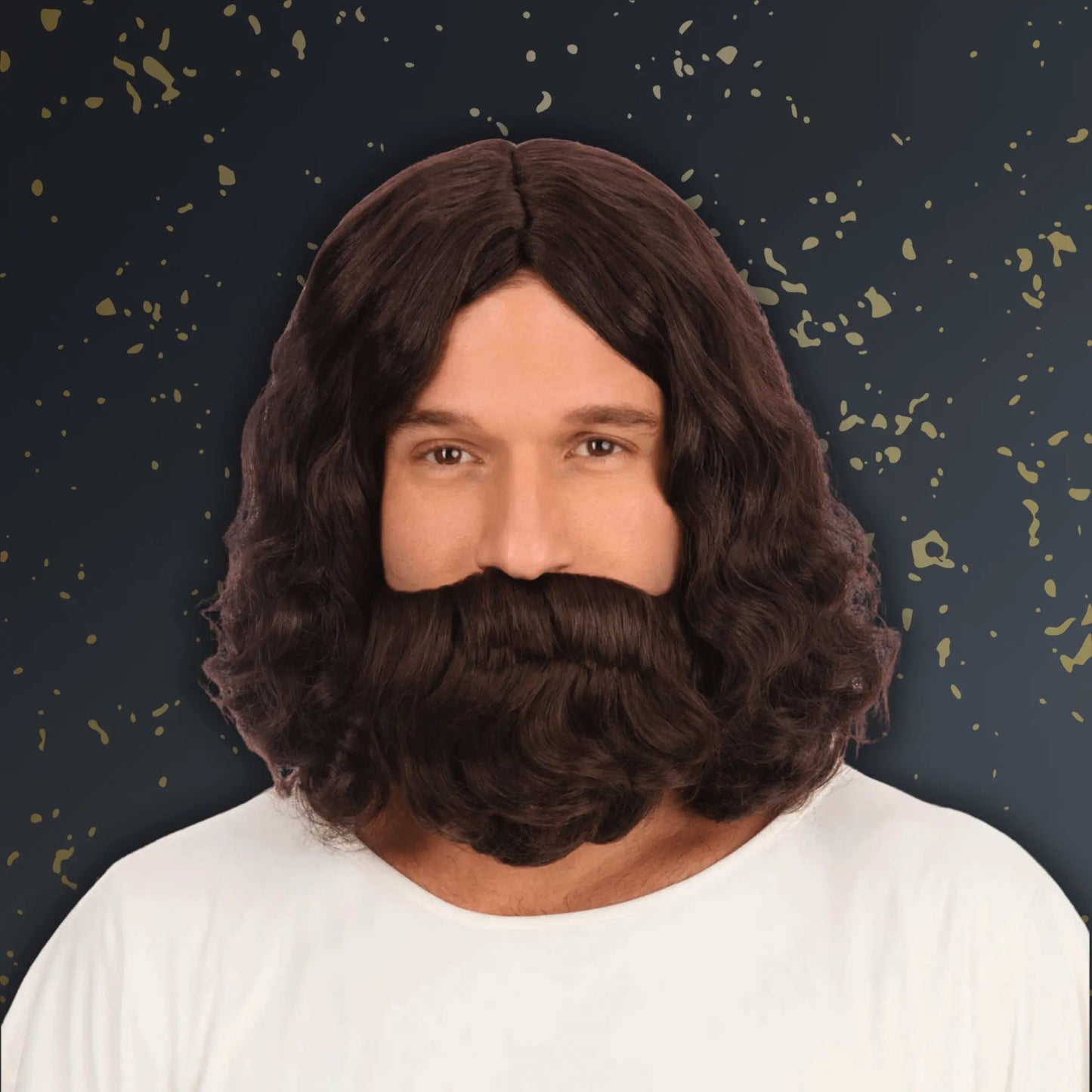 Hippy/Jesus Wig & Beard Set – Long Hair Fancy Dress Accessory | The Party Hut
