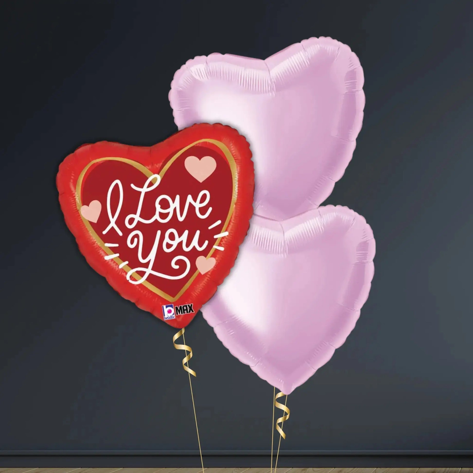 Red heart I Love You Balloon Package - Helium Filled
