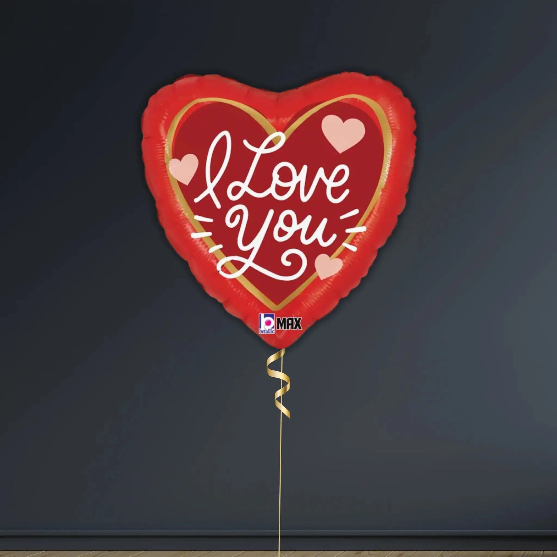 Red heart I Love You Balloon Package - Helium Filled