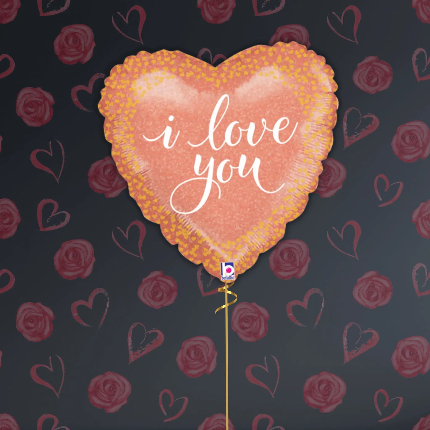 18" I Love You Rose Gold Foil Balloon – Single or Balloon Bouquet | The Party Hut