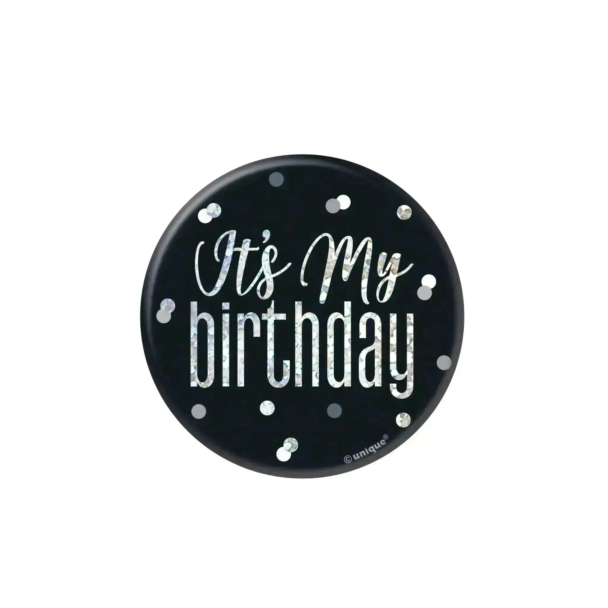 It's My Birthday Badge - Black Sparkle