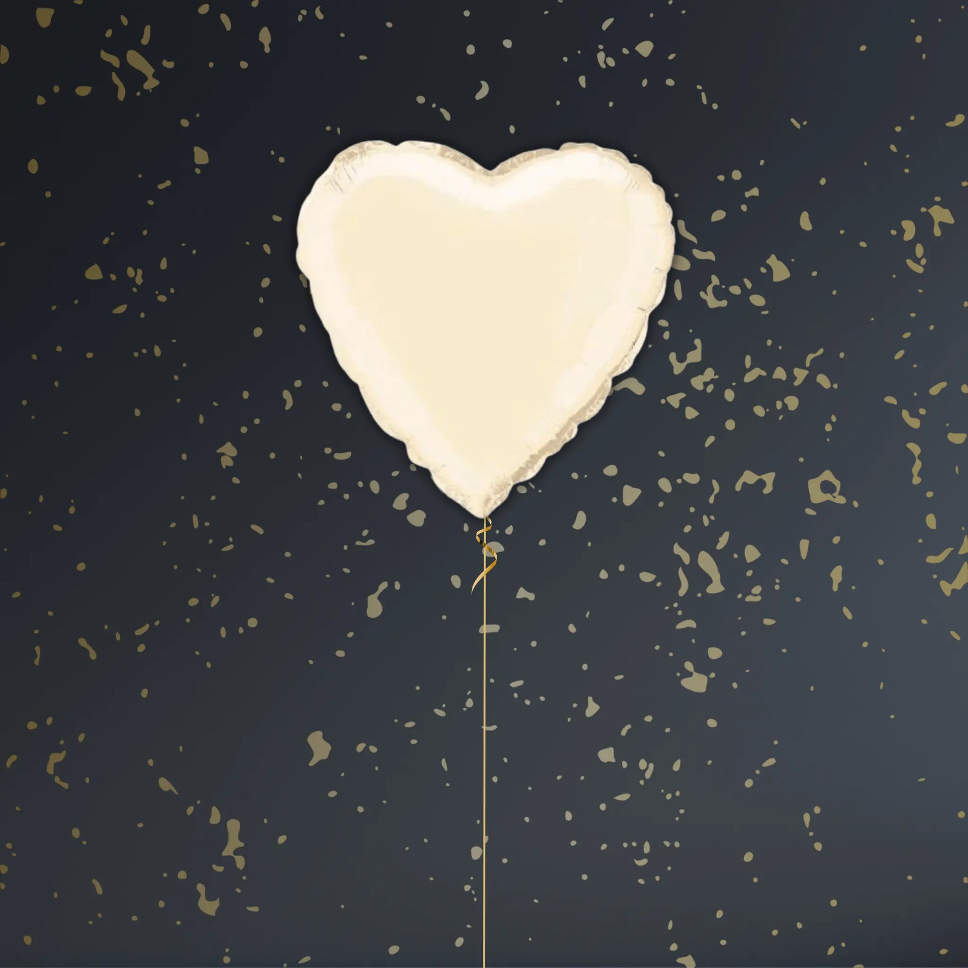 Ivory Heart Balloon Package - Helium Filled