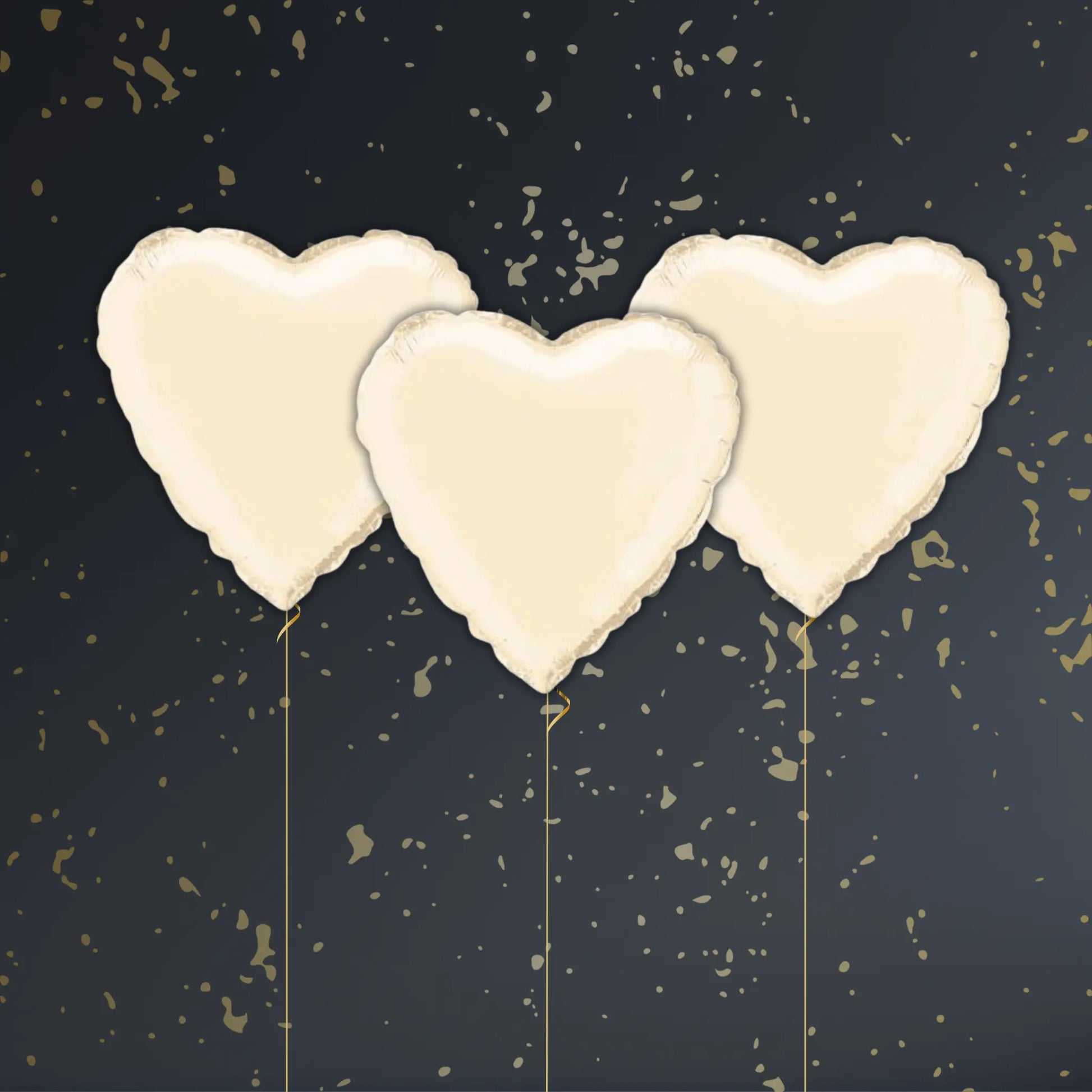Ivory Heart Balloon Package - Helium Filled