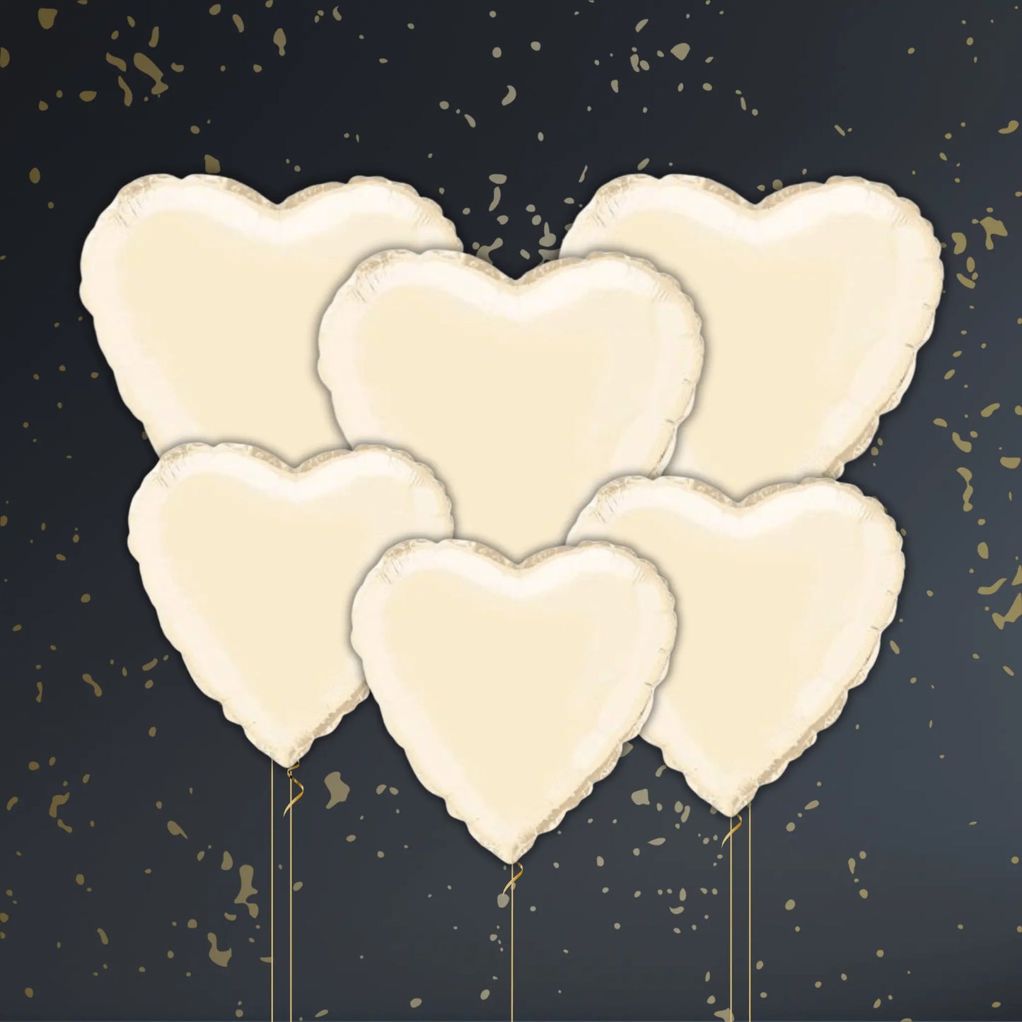 18" Ivory Heart Foil Balloon – Single or Balloon Bouquet | The Party Hut