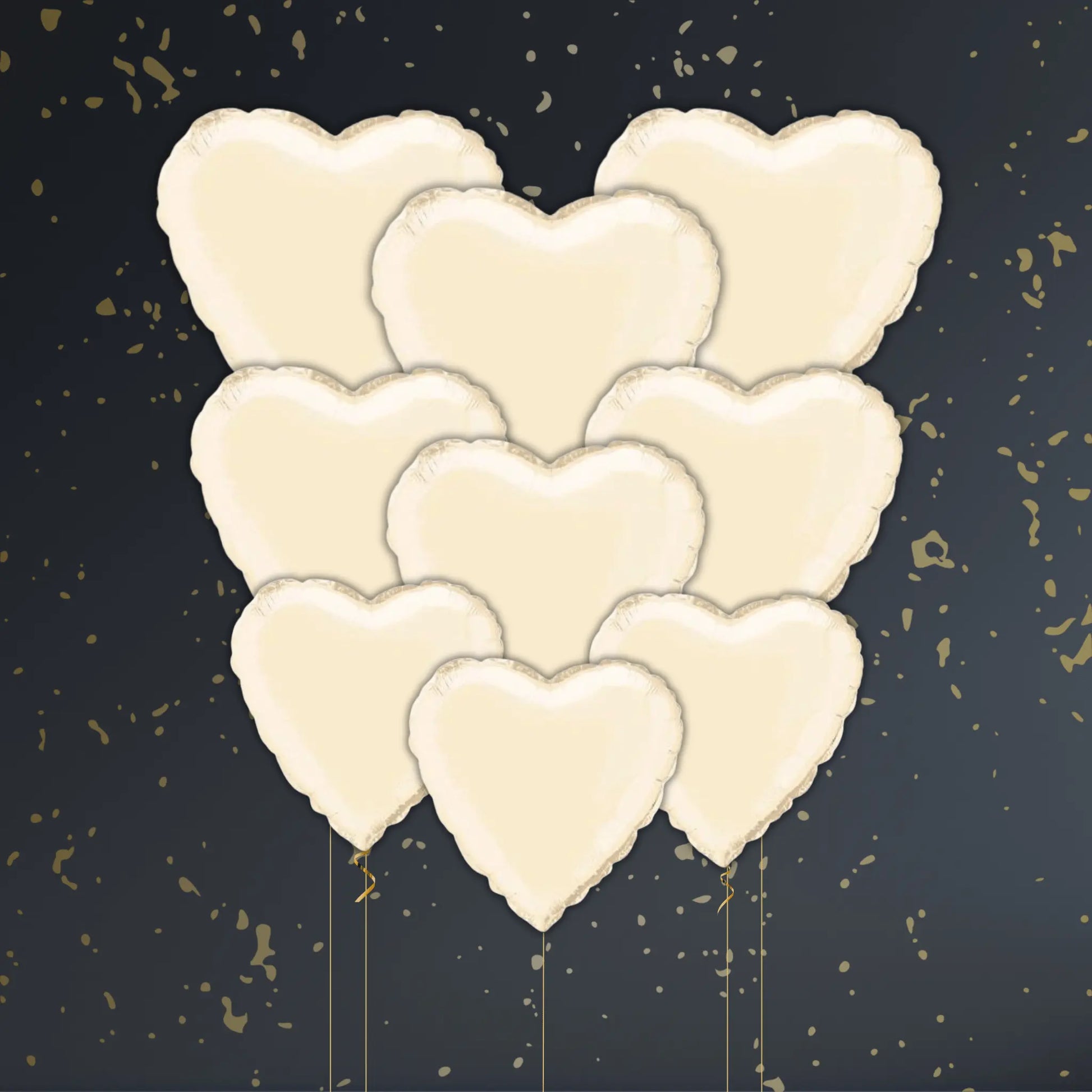 Ivory Heart Balloon Package - Helium Filled