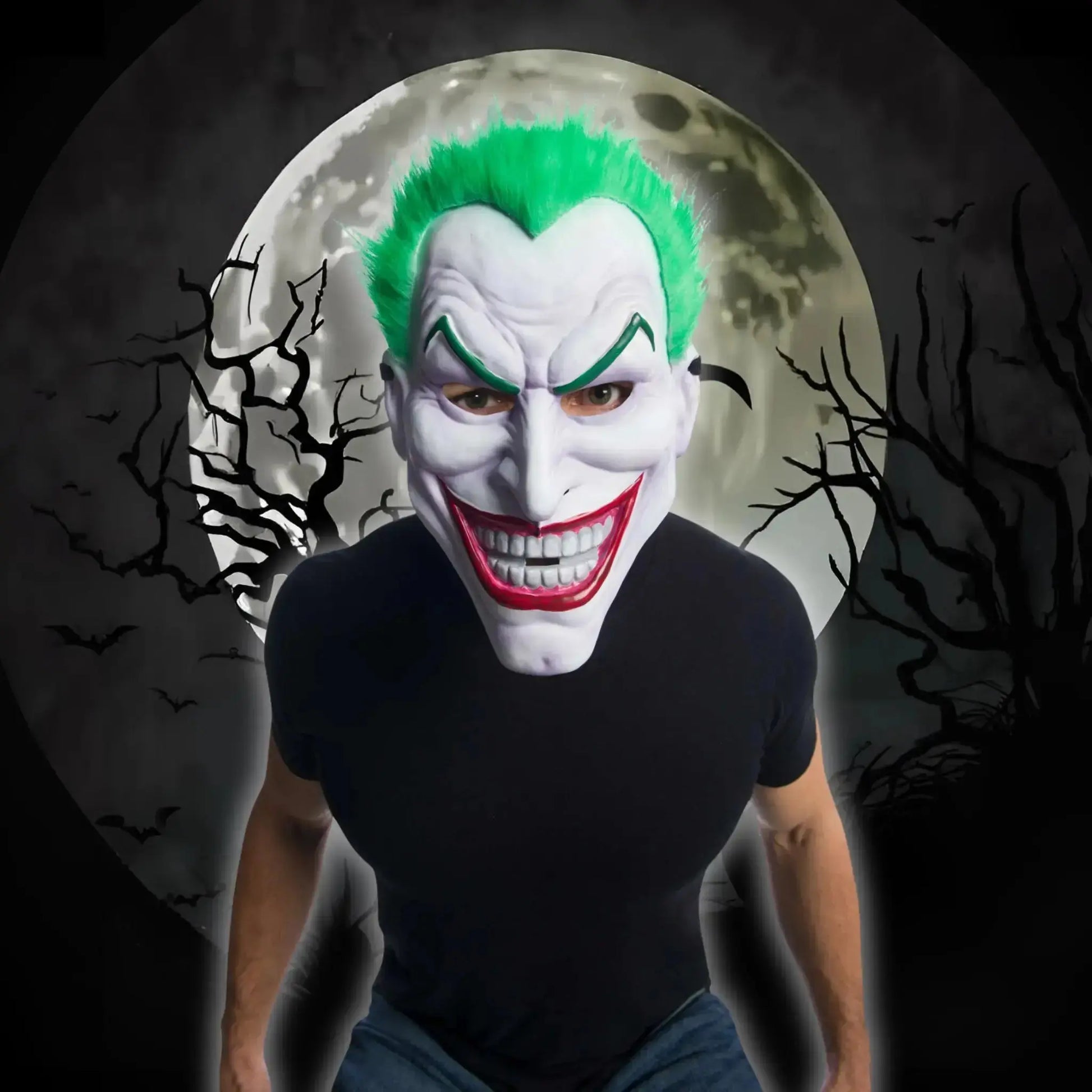 Joker Vacuform Mask with Plush Hair