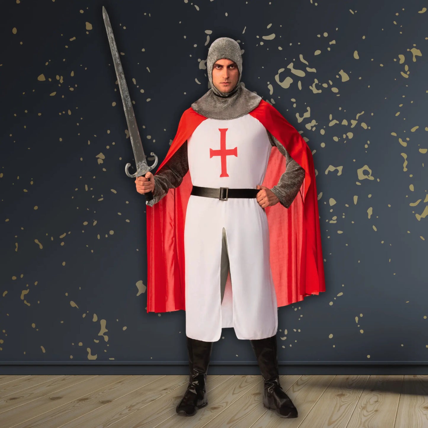 Knight Crusader Costume – Medieval Fancy Dress Outfit | The Party Hut