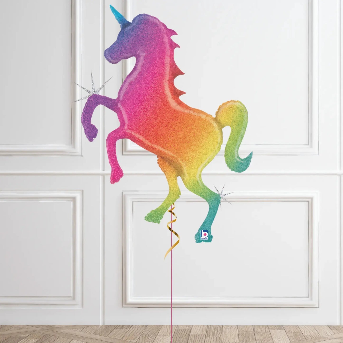 Large Glitter Rainbow Unicorn Helium Balloon – Magical Unicorn - Themed Birthday Decoration | The Party Hut