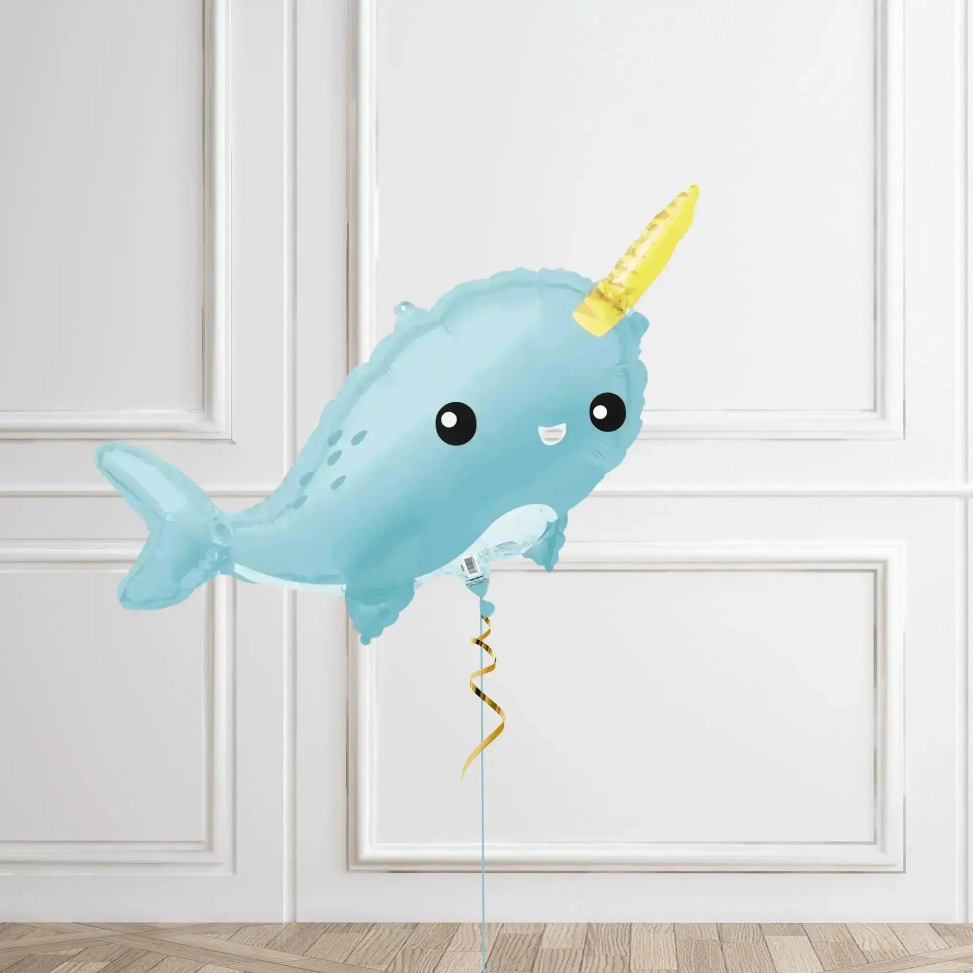 Large Narwhal Helium Balloon – Enchanting Ocean-Themed Party Decoration