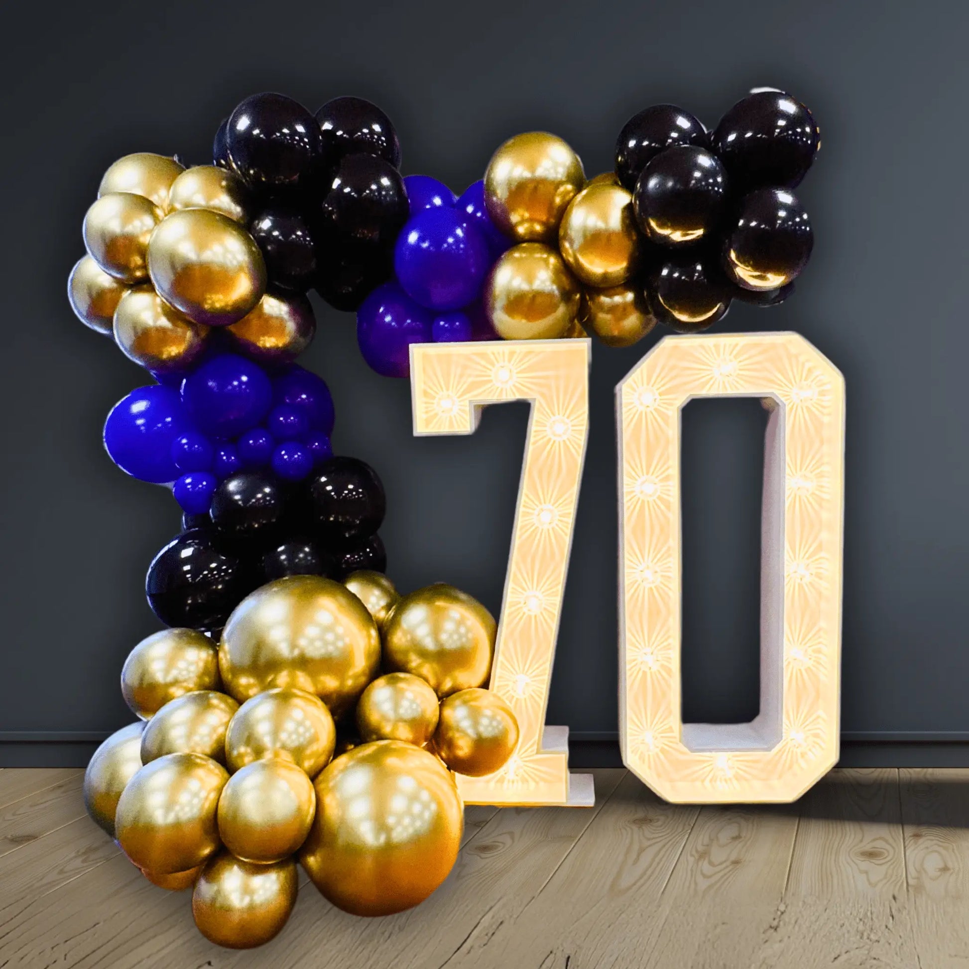 Light Up Numbers with Balloon Garland
