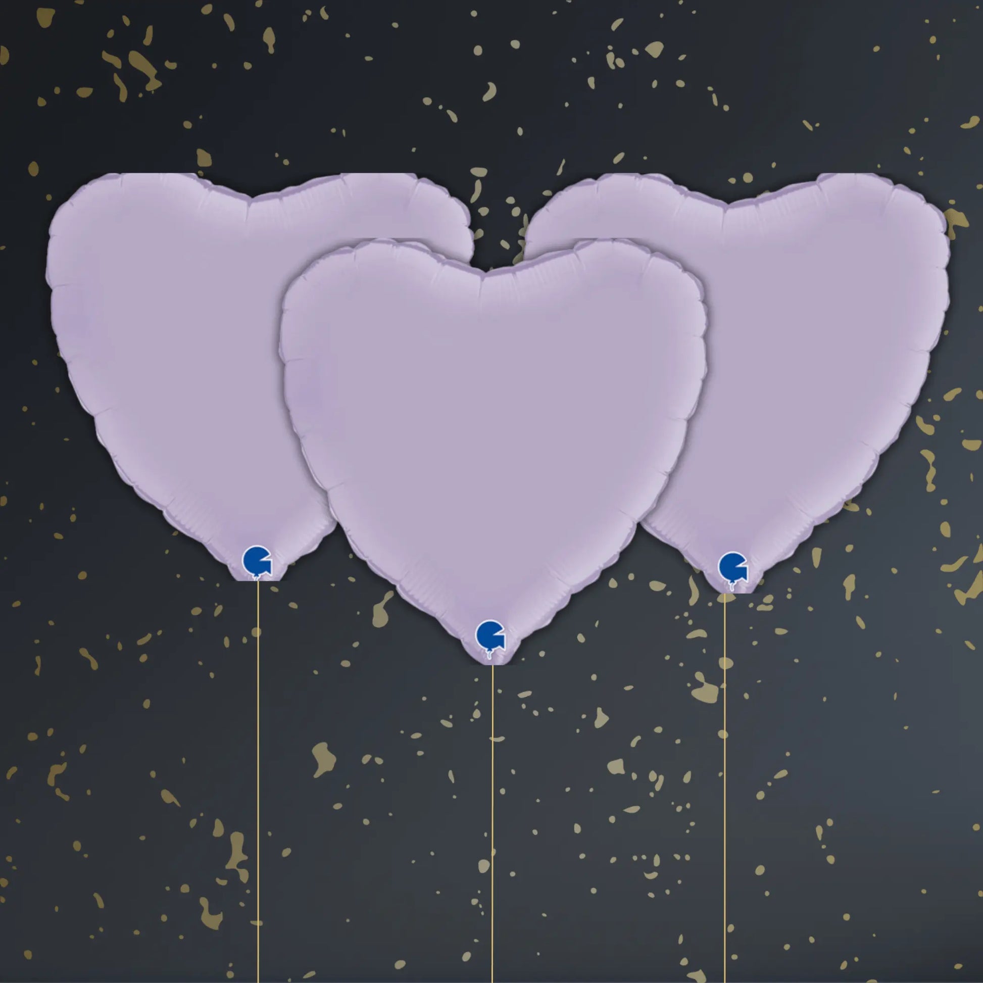 Lilac Heart Balloon Package - Helium Filled