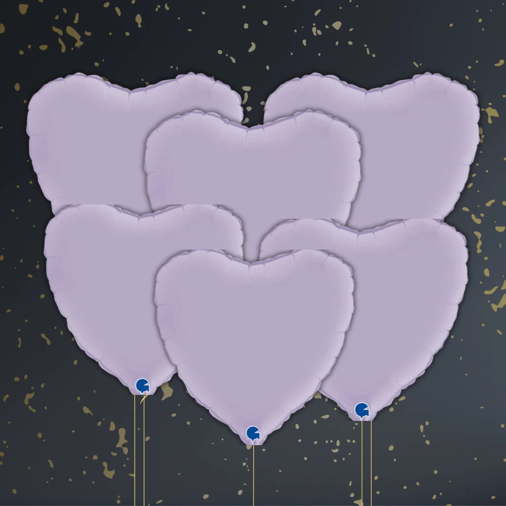 Lilac Heart Balloon Package - Helium Filled
