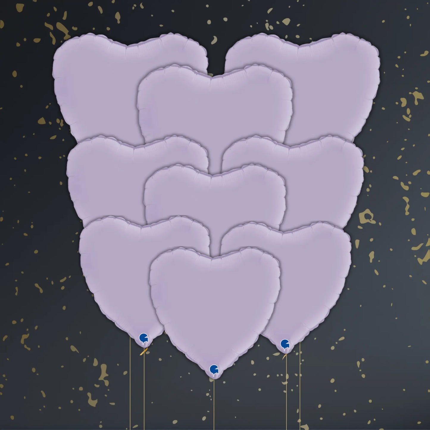 18" Lilac Satin Heart Foil Balloon – Single or Balloon Bouquet | The Party Hut