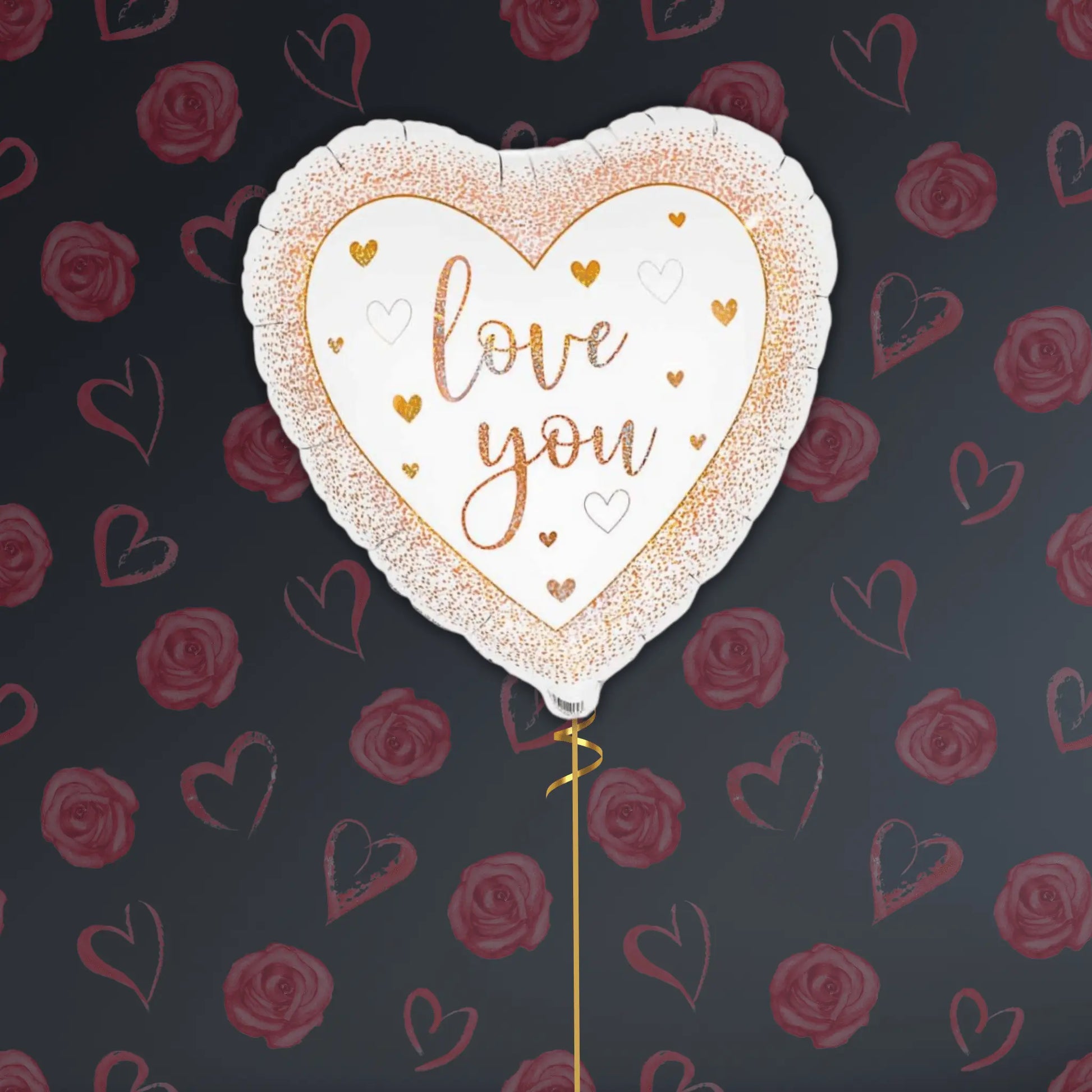 Rose Gold Love You Balloon Package - Helium Filled