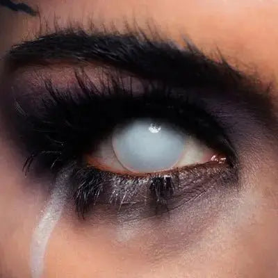 MesmerEyez Blind White Coloured Contact Lenses – Ominous, Full-Coverage Look (1 DAY)